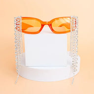 Sunglasses with Rhinestone Fringes
