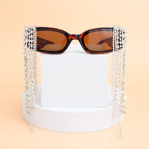 Sunglasses with Rhinestone Fringes