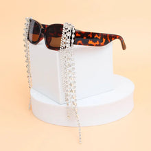 Load image into Gallery viewer, Sunglasses with Rhinestone Fringes
