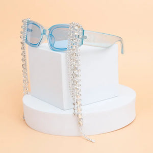 Sunglasses with Rhinestone Fringes