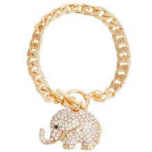 Load image into Gallery viewer, Gold Rhinestone Elephant Bracelet
