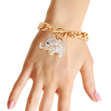 Load image into Gallery viewer, Gold Rhinestone Elephant Bracelet
